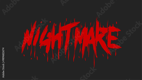 Nightmare text typography dark lettering t-shirt print design 