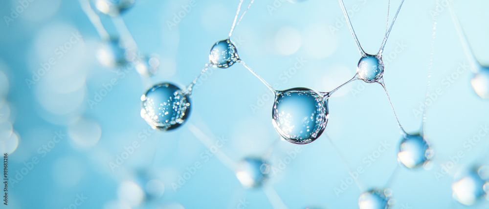 Droplets of water cling to delicate strands, creating mesmerizing pattern. Droplets of water cling to delicate strands, creating mesmerizing pattern.
