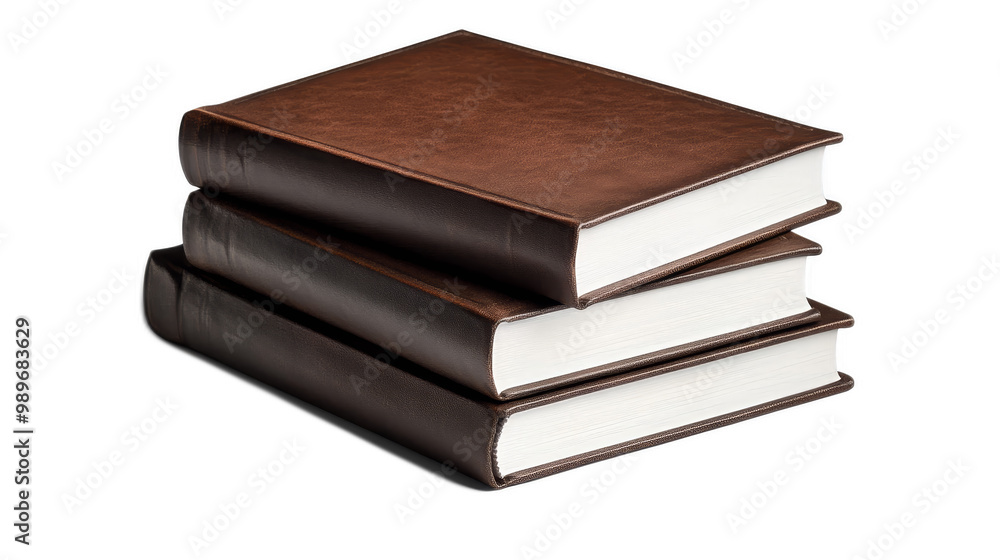 Classic Books With Brown cover , Isolated On transparent Background Classic Books With Brown cover , Isolated On transparent Background