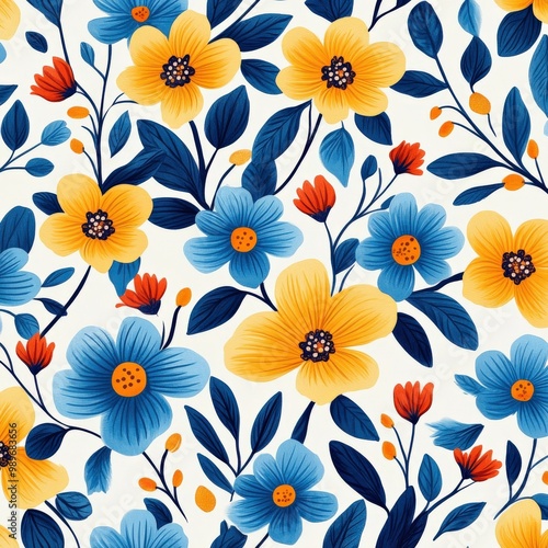 Wallpaper Mural Bold Filipino piña fabric-inspired floral pattern Torontodigital.ca