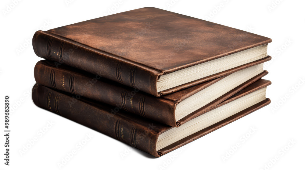 Classic Books With Brown cover , Isolated On transparent Background Classic Books With Brown cover , Isolated On transparent Background