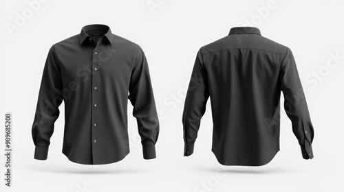 Shirt mockups with charcoal gray cotton long sleeves