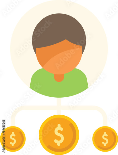 Businessman is managing his income sources, diversifying investments and making financial success