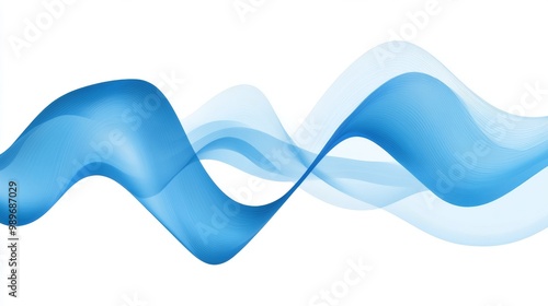 Light waves in motion appear against a white background in an abstract composition expressing fluidity and modern design