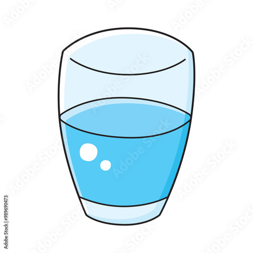 Water glass isolated vector illustration
