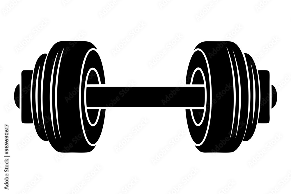 dumbbell flat silhouette icon illustration dumbbell flat silhouette icon illustration