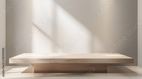 Empty beautiful wood tabletop counter on interior background with soft lighting