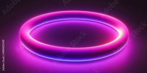 A glowing neon ring with vibrant purple and pink hues.