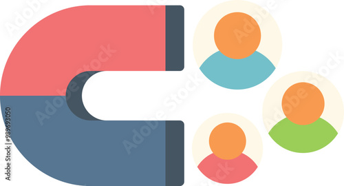 Magnet attracting people, illustrating the concept of inbound marketing strategy for attracting customers