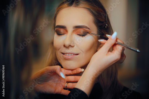 Fotografie Smokey Eyes Look on a Model Done by a Makeup Artist