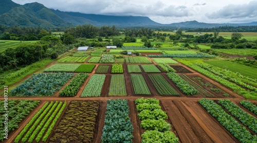 A permaculture farm integrating livestock and crops with rotational grazing systems and water-efficient farming methods