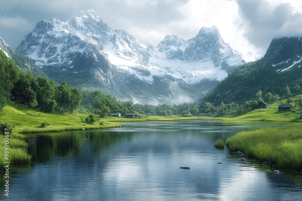 Fototapeta premium Mountain Lake Landscape