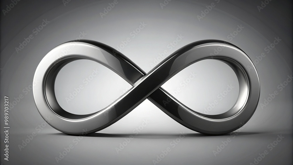 Abstract Mathematical Symbol Of Infinity In A Black And White Infinity Sign Shape Against A Grey Background Abstract Mathematical Symbol Of Infinity In A Black And White Infinity Sign Shape Against A Grey Background