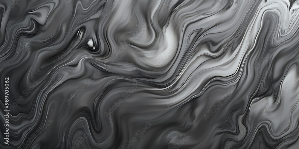 Obraz premium Abstract swirling patterns in shades of black and gray.
