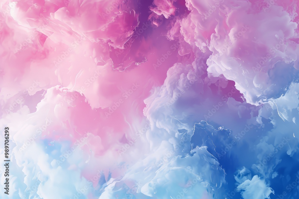 Fototapeta premium Abstract Swirling Clouds of Pink, Blue, and White