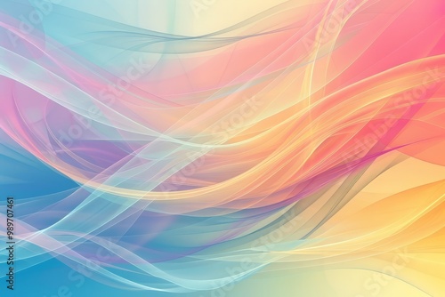 Abstract Background with Flowing Pastel Lines and Gradient Colors