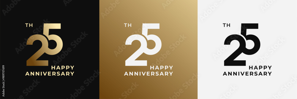 Logo 25th, 25 years anniversary, Creative design for celebration, birthday, greeting and invitation. Editable file Logo 25th, 25 years anniversary, Creative design for celebration, birthday, greeting and invitation. Editable file