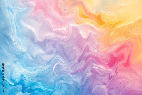 Abstract Swirling Pastel Colors with Glittery Texture