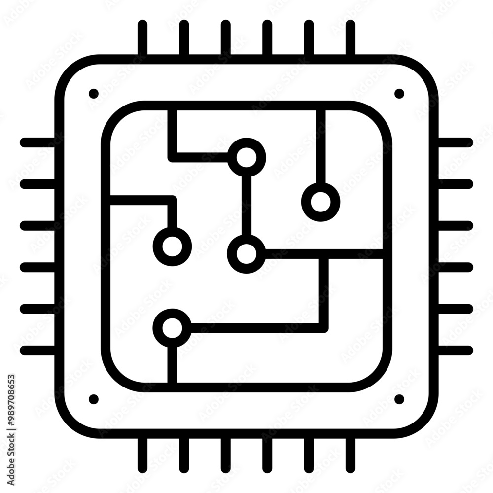 Illustration of Cpu Line Icon