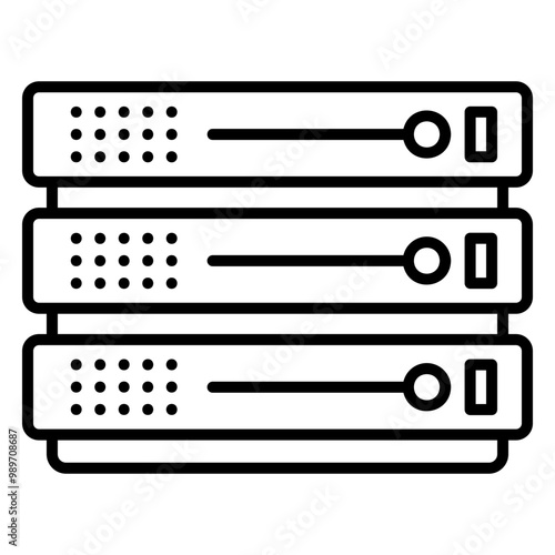 Illustration of Data Server Line Icon