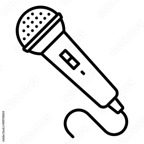 Illustration of Microphone Line Icon