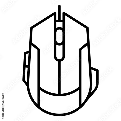 Illustration of Wired Mouse Line Icon