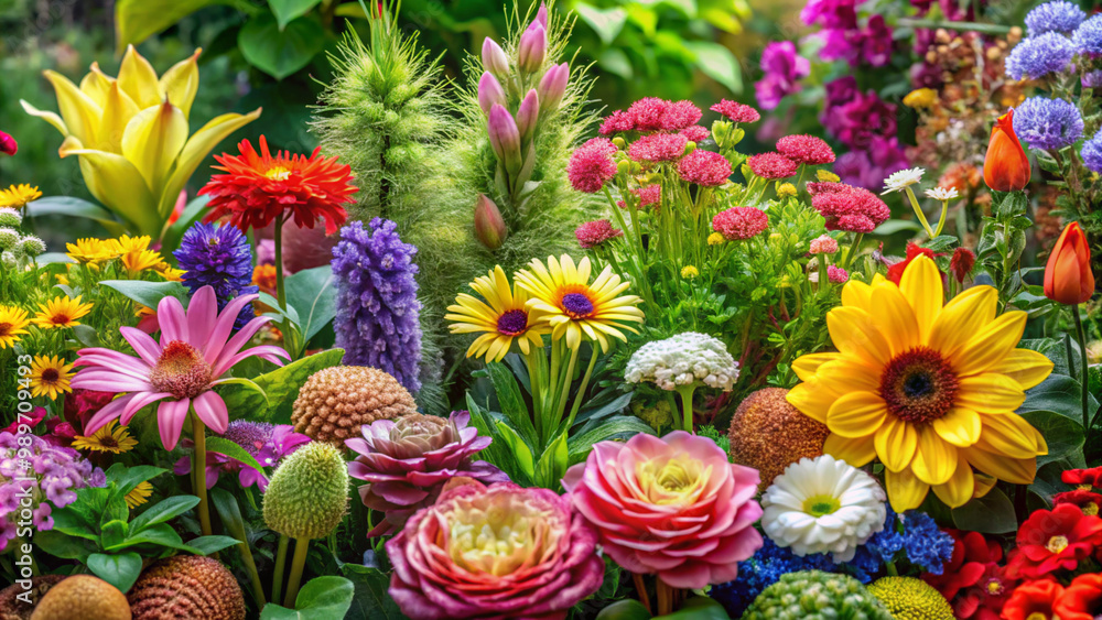 Fototapeta premium easter eggsflower, flowers, nature, garden, pink, plant, flora, blossom, bloom, summer, beauty, red, yellow, spring, floral, bouquet, beautiful, orange, purple, bright, color, dahlia, field, colorful,