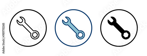 wrench icon vector isolated on white background. Wrench vector icon. Spanner symbol