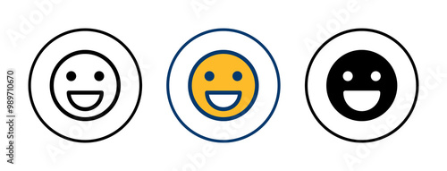 Smile icon vector isolated on white background. Smile vector icon. Emoticon Icon vector. Emoji