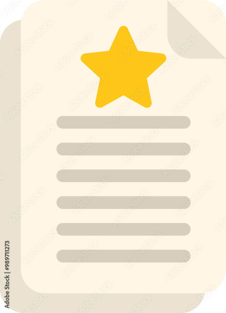 Document with a star sign is showing customer review or feedback Document with a star sign is showing customer review or feedback