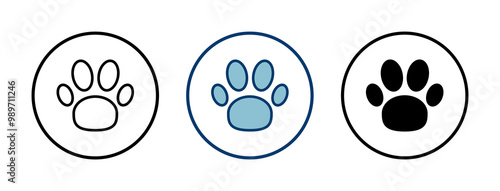 Paw icon vector isolated on white background. Paw Print icon