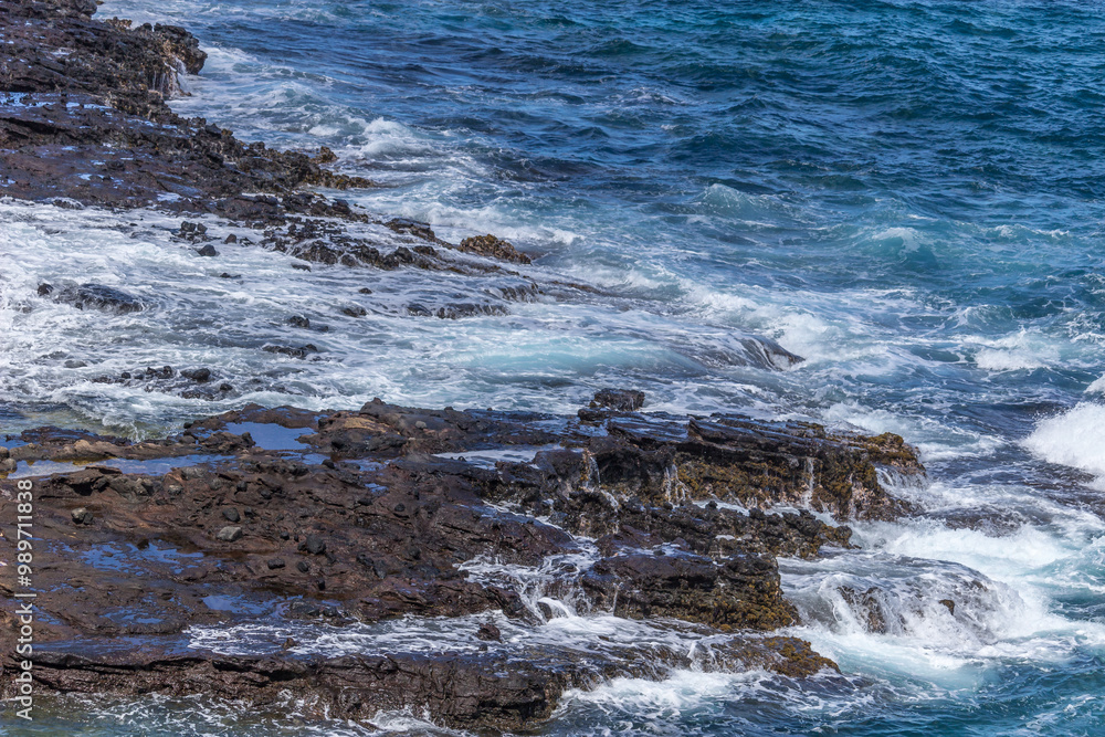 Fototapeta premium Dramatic Ocean crashing wave Hawaii at Makapu Point