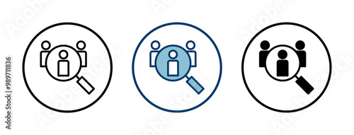 Hiring icon vector isolated on white background. Human resources concept. Recruitment. Search job vacancy icon. Hire. Find people icon