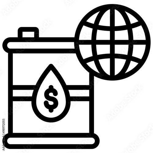 world oil icon illustration design with outline