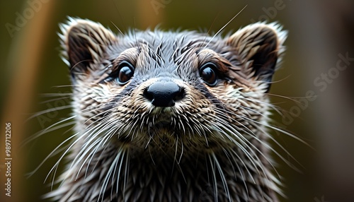 Playful otter swimming gracefully in crystal-clear waters