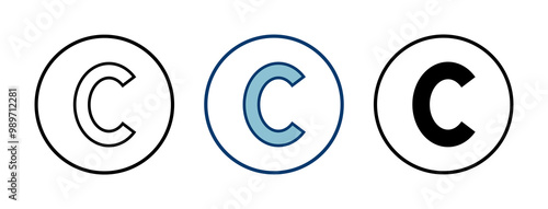 Copyright icon vector isolated on white background. copyright symbols