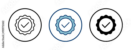 Approved icon vector isolated on white background. Certified Medal Icon vector. check mark