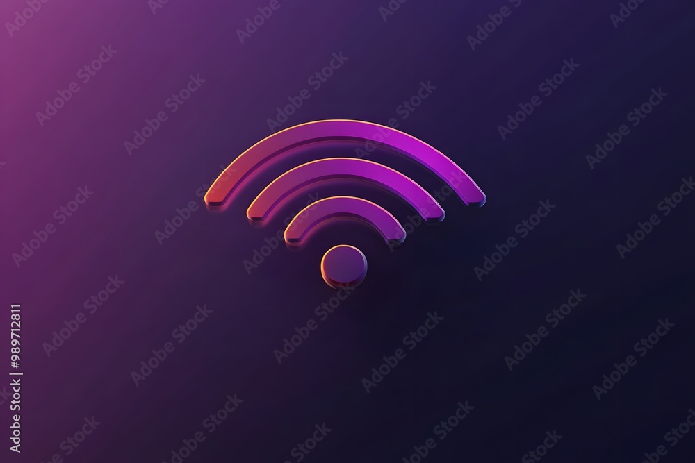 isolated illustration of a Wi-Fi signal, using simple curves and clean gradients to symbolize connectivity isolated illustration of a Wi-Fi signal, using simple curves and clean gradients to symbolize connectivity