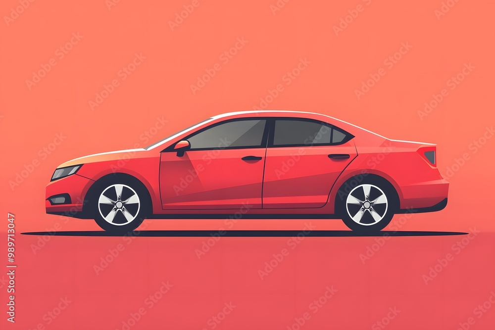 isolated illustration of a car with a simple design, symbolizing transport or mobility services, using a modern color scheme isolated illustration of a car with a simple design, symbolizing transport or mobility services, using a modern color scheme