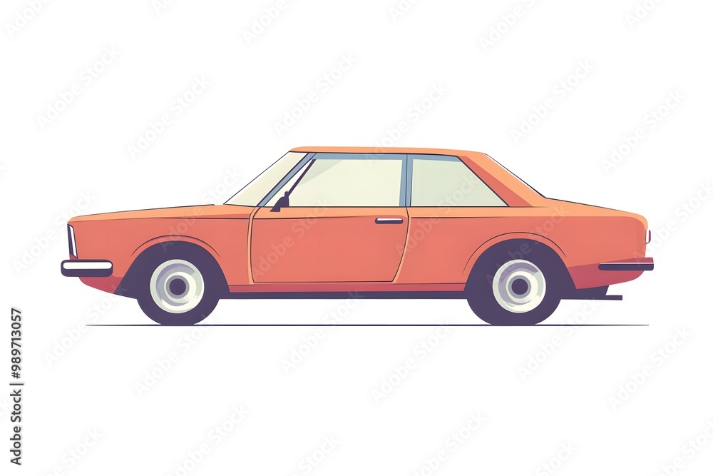 isolated illustration of a car with a simple design, symbolizing transport or mobility services, using a modern color scheme isolated illustration of a car with a simple design, symbolizing transport or mobility services, using a modern color scheme
