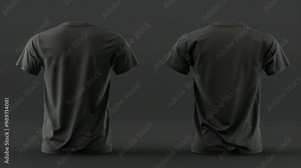 Black T-Shirt Mockup - Front and Back View Black T-Shirt Mockup - Front and Back View