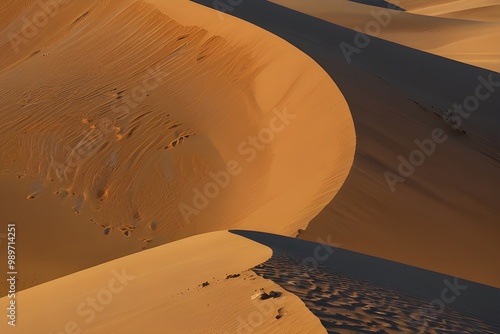 Desert sand bunes ( Desert sand dunes in soft orange and yellow hues) photo