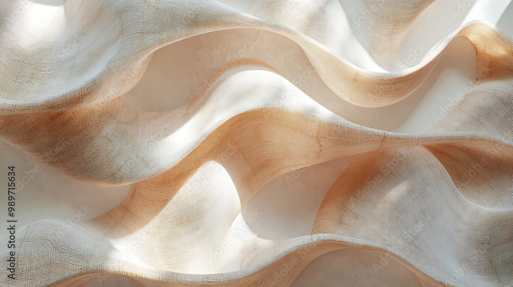 Beige waves ripple across an abstract texture, serene yet intriguing. Beige waves ripple across an abstract texture, serene yet intriguing.