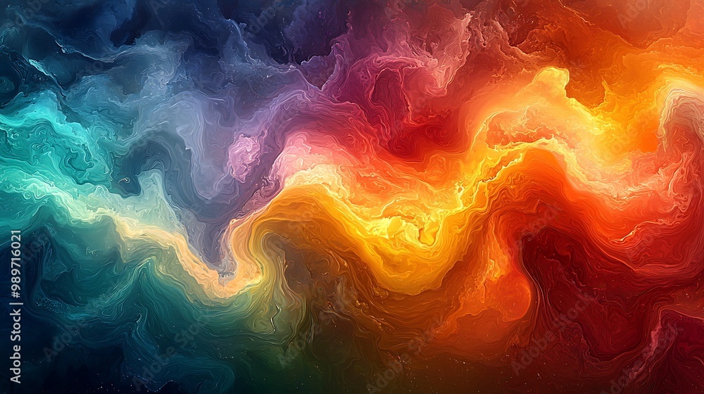 A swirl of vibrant, flowing paint forms a mesmerizing liquid texture. A swirl of vibrant, flowing paint forms a mesmerizing liquid texture.