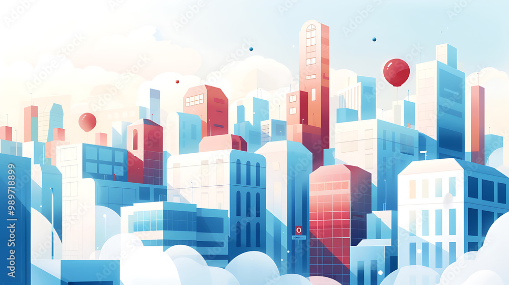 Fototapeta premium city skyline illustration