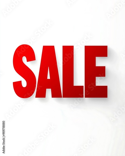 Bold Red SALE Sign Isolated on Clean White Background