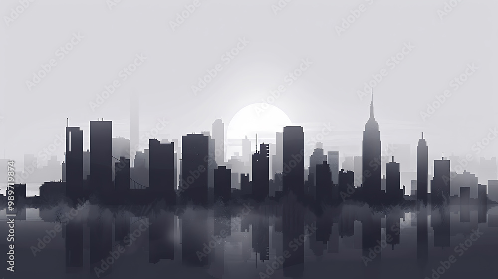 Naklejka premium city skyline illustration