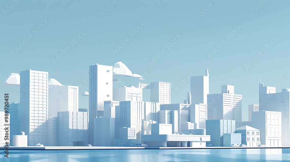 Fototapeta premium city skyline illustration