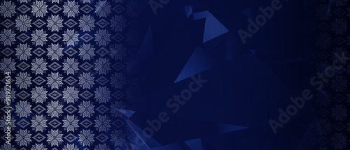 Golden blue background template with traditional South Sumatra songket cloth motif. Wallpaper, background, design, template