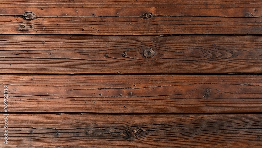 The wood appears aged and weathered, with a rich brown color and visible grain patterns. The wood appears aged and weathered, with a rich brown color and visible grain patterns.